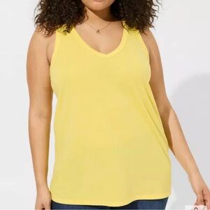 Torrid  dandlion Yellow V-Neck jersey tank Top 00